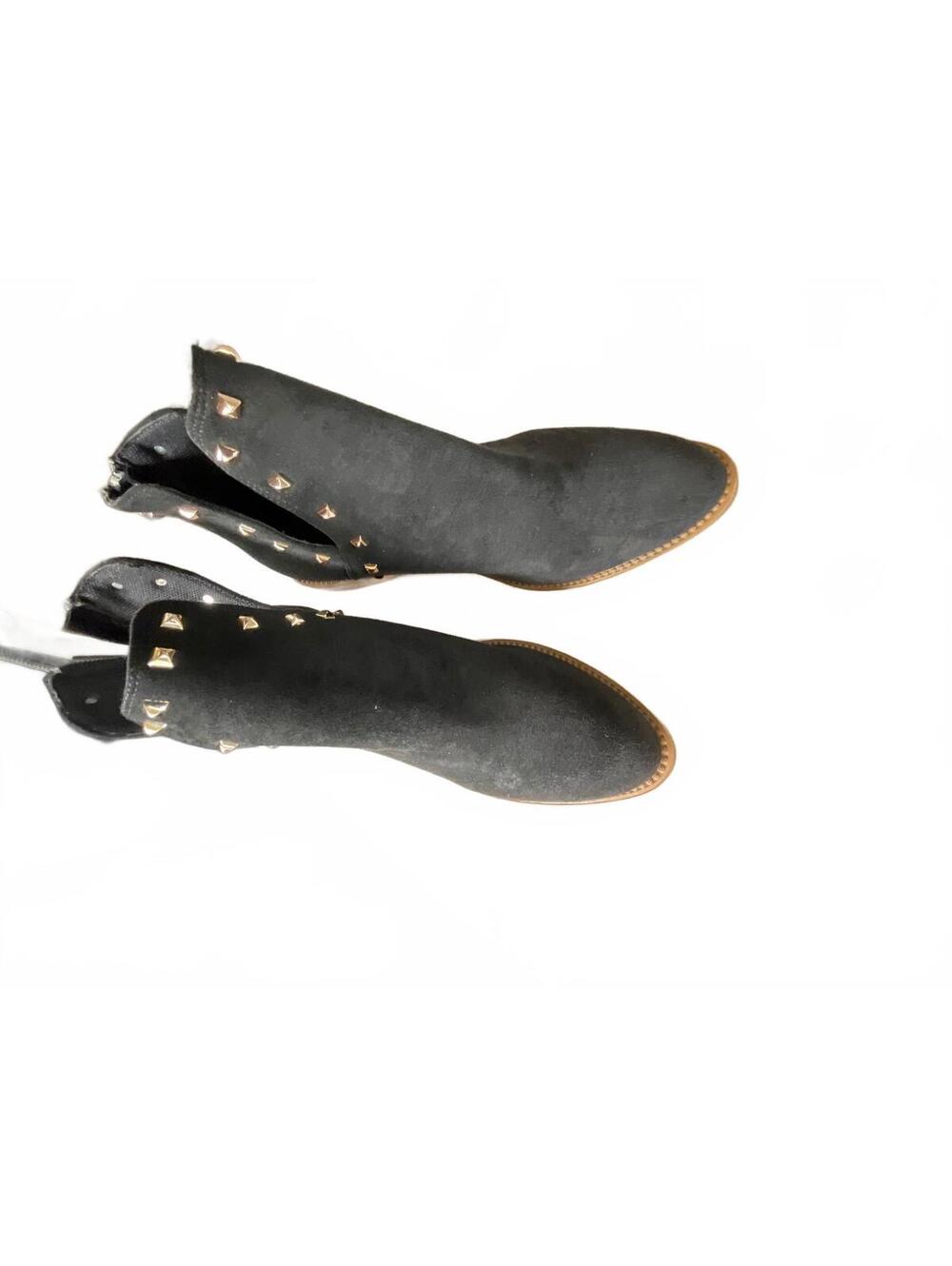 Black studded ankle boots
